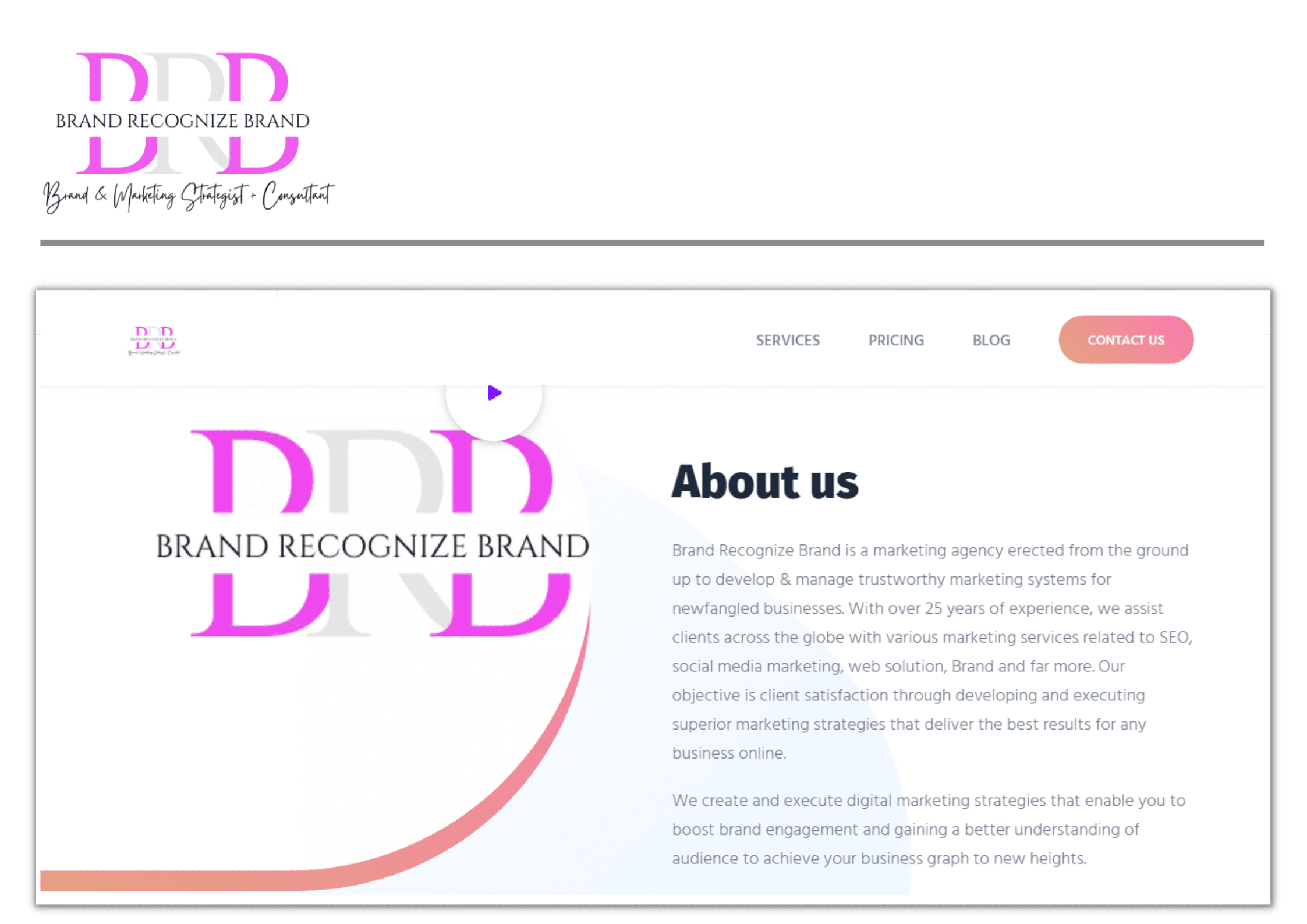 Brand Recognize Brand Website Design Portfolio