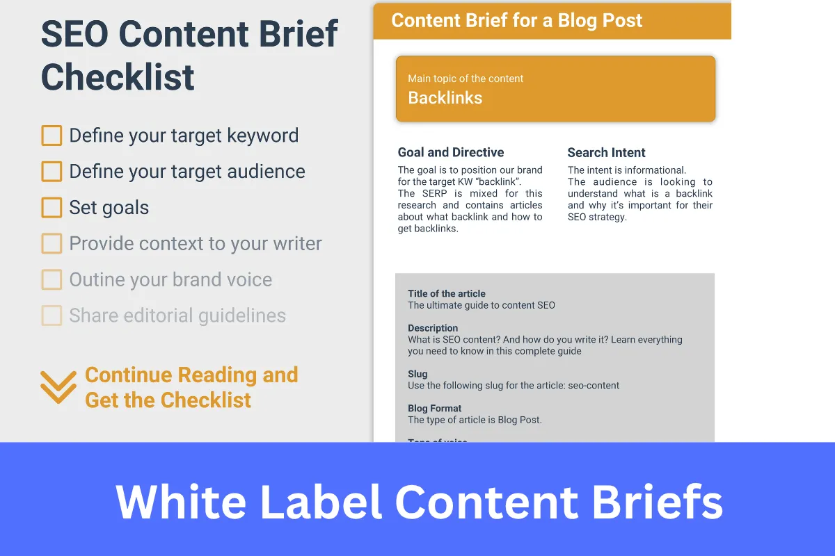 White Label Content Briefs helping agencies create better SEO content at scale
