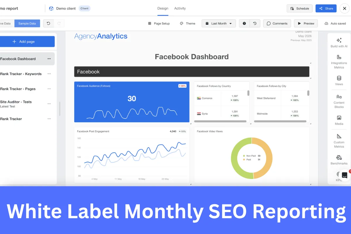 White Label Monthly SEO Reporting services for agencies
